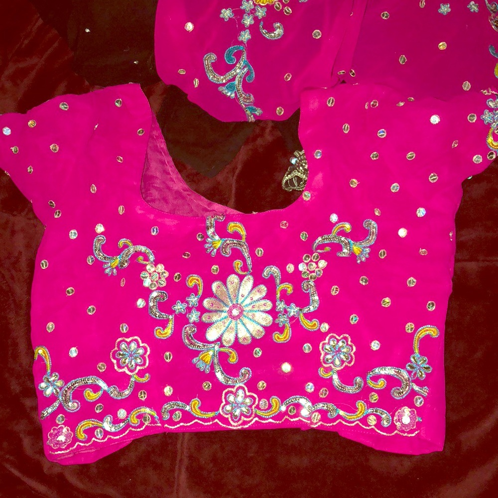 Beautiful Pink and Black Sari
